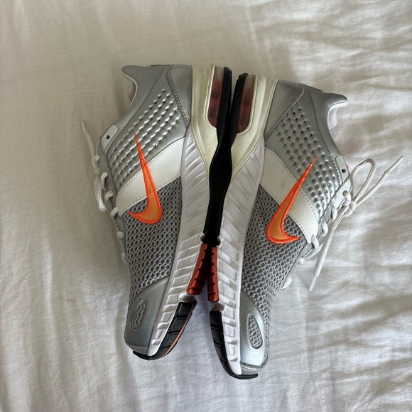 Nike Metallic Silver and Bright Orange Everyday Sneakers - Picture 3 of 5